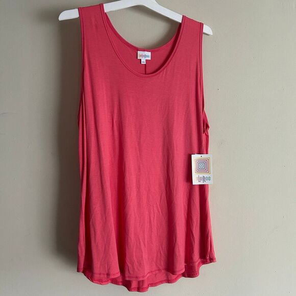 NWT LuLaRoe TANK TOP Solid Coral Pink Sleeveless Plus Size 3XL Casual - Picture 1 of 8